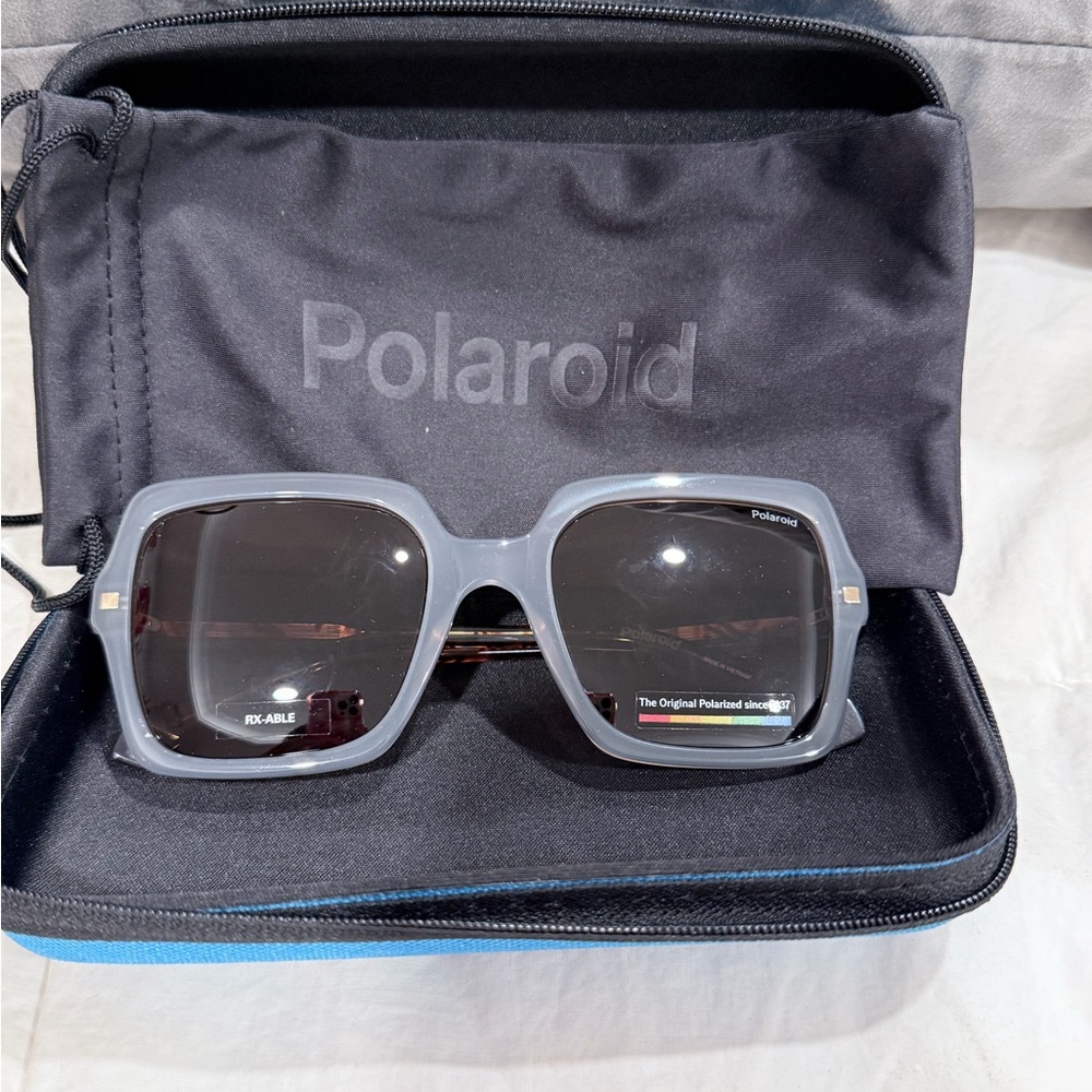 Polaroid Charcoal Square Sunglasses